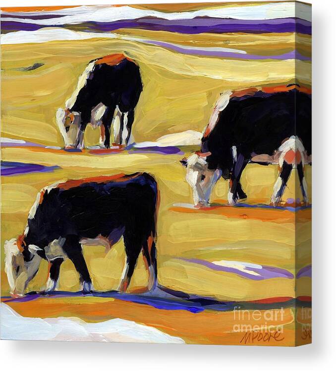 Cows Canvas Print featuring the painting Spring Field by Molly Poole