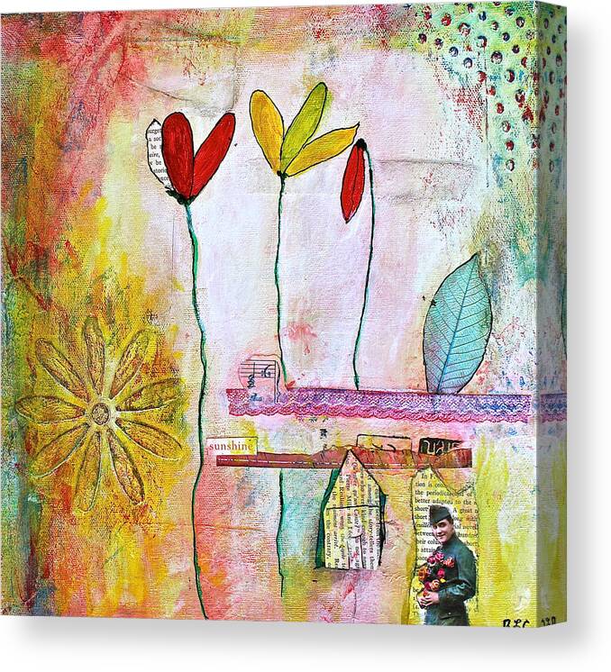 Texture Canvas Print featuring the mixed media Spring In His Home Town by Bellesouth Studio
