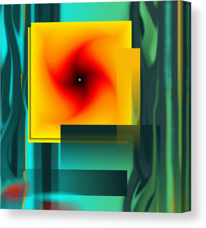 Computer Art Canvas Print featuring the digital art Square Abstract by Kae Cheatham