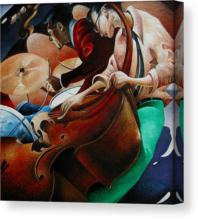 Jazz Canvas Print featuring the painting Squared Jazz by T S Carson