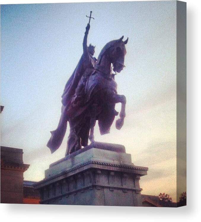 St. Louis Art Museum Canvas Print featuring the photograph St. Louis Equestrian Statue by Genevieve Esson