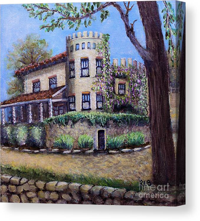 Stag's Canvas Print featuring the painting Stags' Leap Manor House by Rita Brown