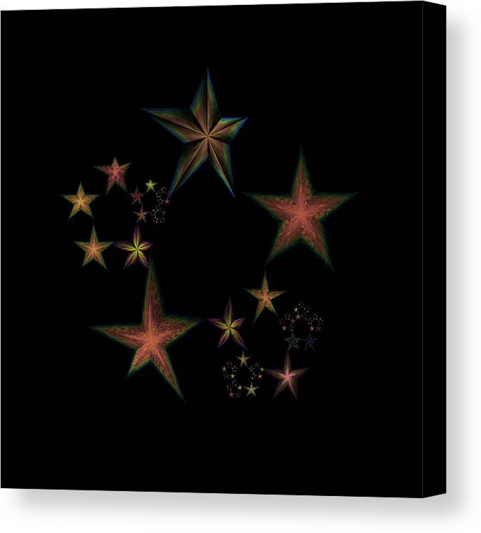 Lyrical Abstraction Canvas Print featuring the digital art Star of Stars 12 by Sora Neva
