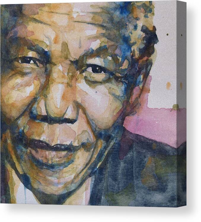 Nelson Mandela Canvas Print featuring the painting Statesman by Paul Lovering