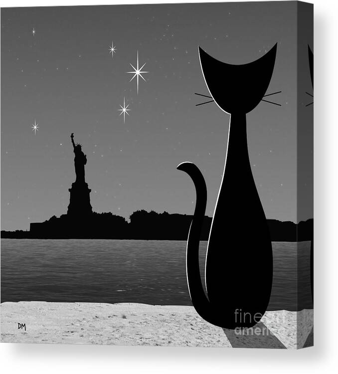 New York Canvas Print featuring the digital art Statue of Liberty by Donna Mibus
