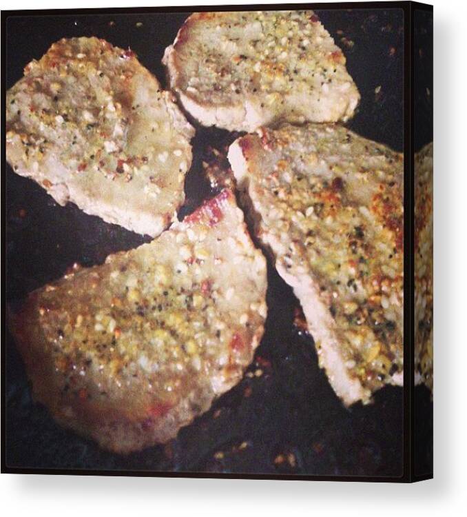 Steaktime Canvas Print featuring the photograph #steaktime #steak #time #foodgasm by Alex Mamutin