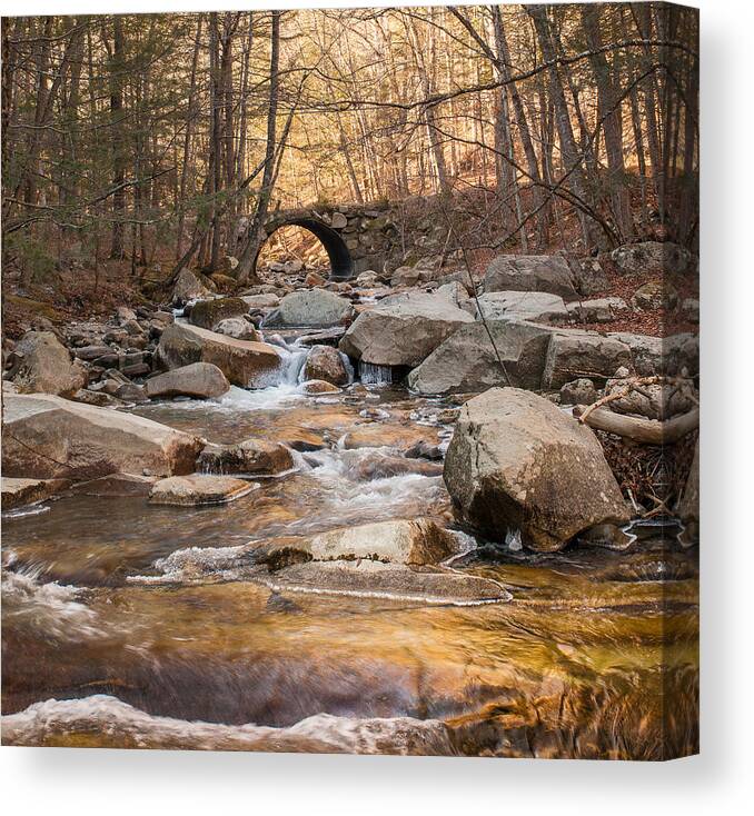 Water Canvas Print featuring the photograph Stickney Brook bridge 1 by Vance Bell