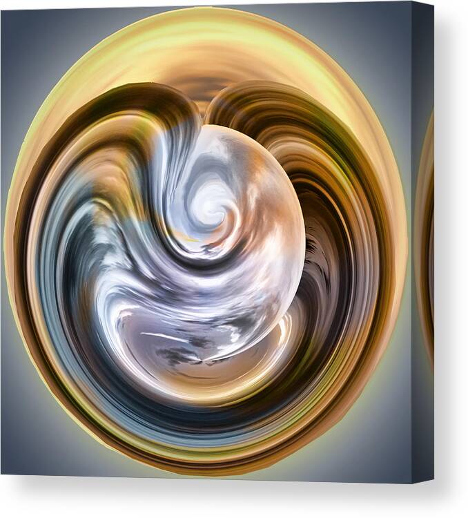 Sphere Canvas Print featuring the digital art Stormy Clouds Ball by Georgianne Giese