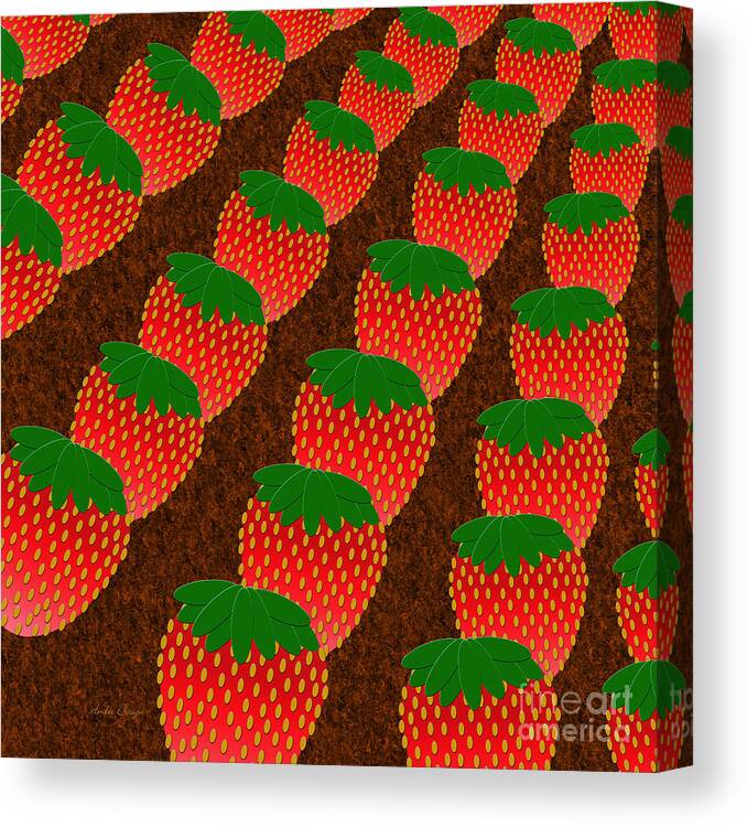 Strawberry Canvas Print featuring the digital art Strawberry Fields Forever by Andee Design