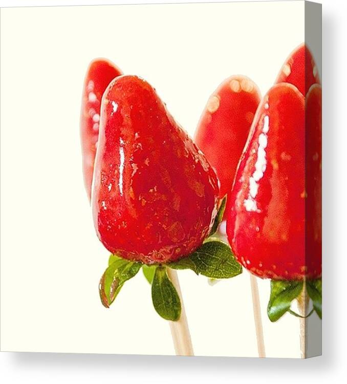 Ptm Canvas Print featuring the photograph Strawberry Lollipop by Anita Tellenbach