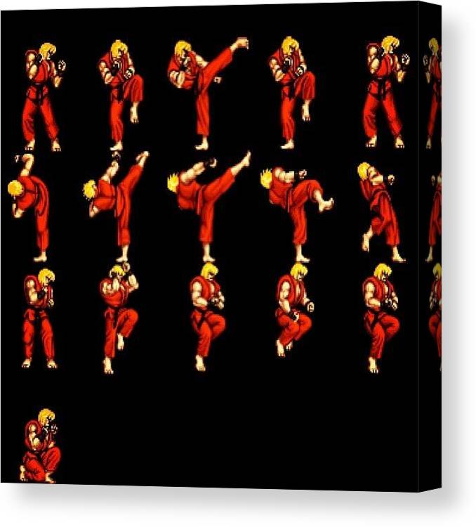 Development Canvas Print featuring the photograph #streetfighter #sprites In #action by Katie Ball
