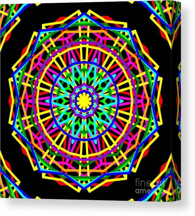 Sudoku Canvas Print featuring the digital art Sudoku Connections Kaleidoscope by Ron Brown