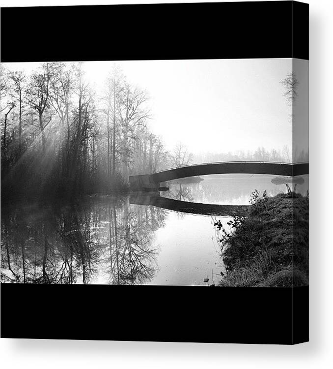 Beautiful Canvas Print featuring the photograph Sun Rays. Black and White by Aran Ackley