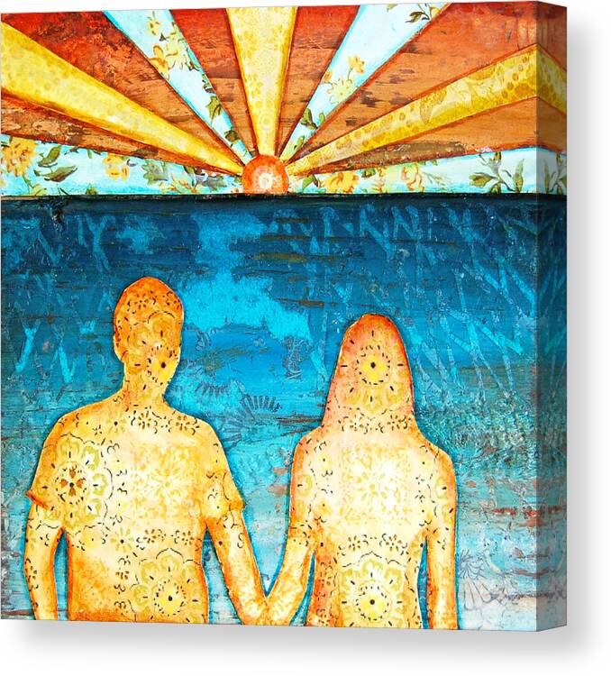 Couple Canvas Print featuring the mixed media Sunburst In Love by Danny Phillips