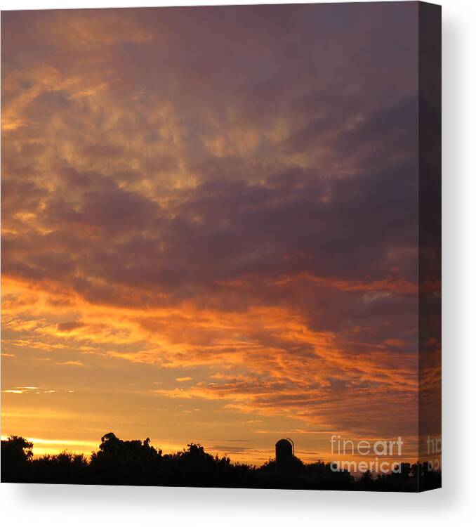 Sunset Canvas Print featuring the photograph Sundown on the Farm by Ann Horn