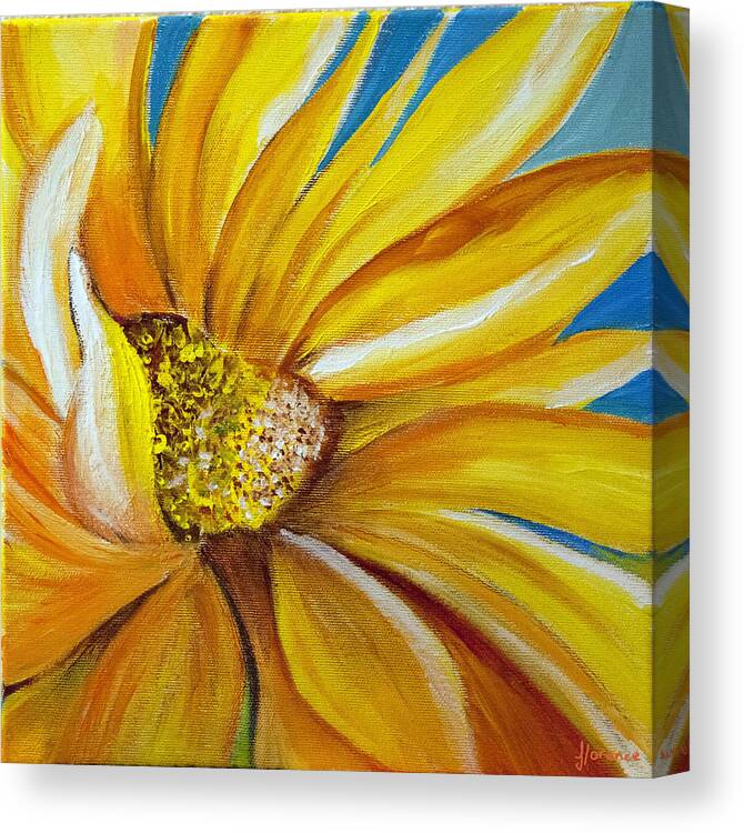 Abstract Canvas Print featuring the painting Sunflower by Florentina Maria Popescu