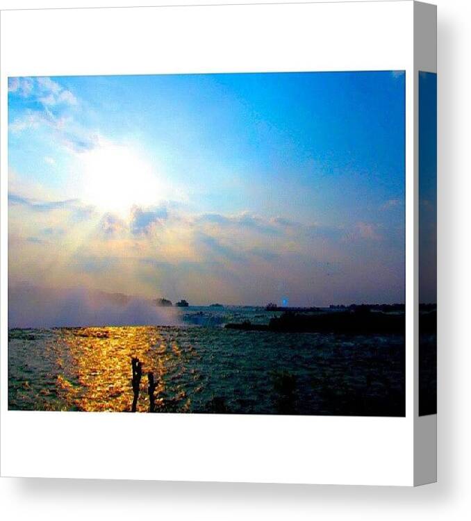 Canada Canvas Print featuring the photograph Sunrays Over The River Leading To The by Dorcas Pang