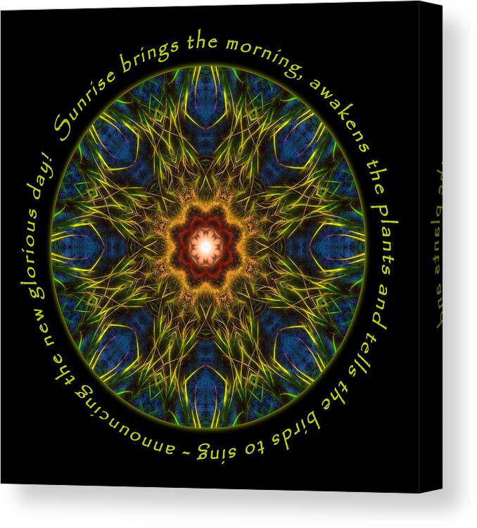 Mandala Canvas Print featuring the photograph Sunrise Brings Mandala by Beth Sawickie