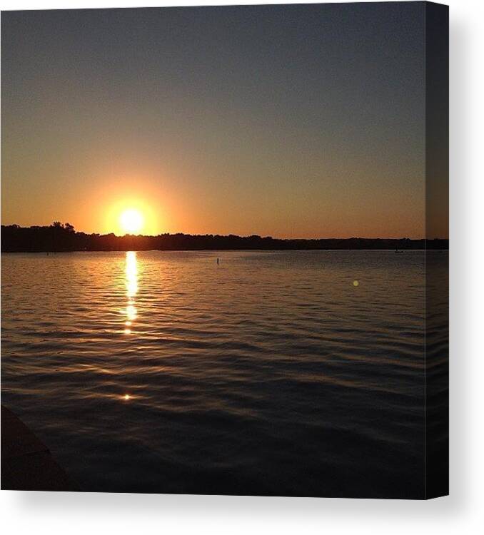  Canvas Print featuring the photograph Sunrise On The Lake by Chris Cifonie