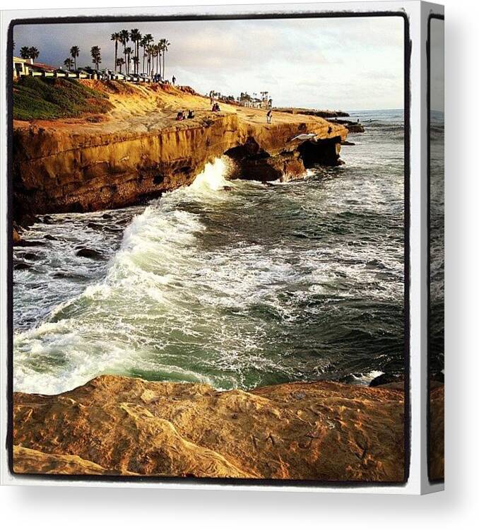 Sunset Canvas Print featuring the photograph Sunset Cliffs 2 by Lori Mcpherson