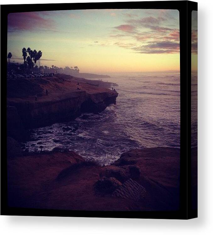 Sunset Canvas Print featuring the photograph Sunset Cliffs by Lori Mcpherson