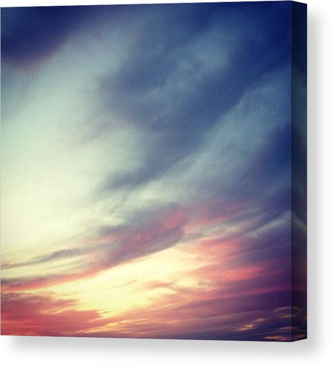 Clouds Canvas Print featuring the photograph Sunset Clouds by Christy Beckwith