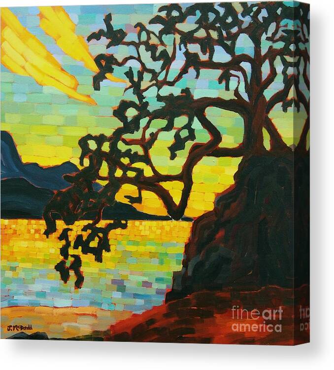 Tree Canvas Print featuring the painting Sunset Mambo by Janet McDonald