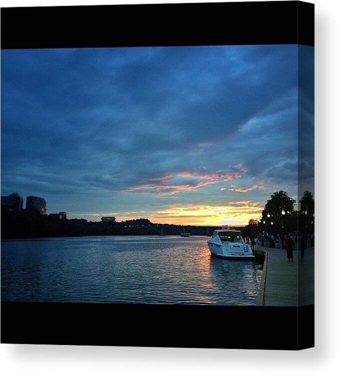 Potomac Canvas Print featuring the photograph #sunset On The #potomac #washingtondc by Craig Szymanski
