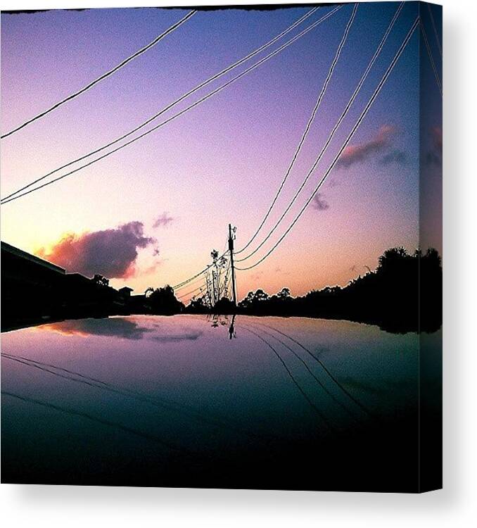 Instaghesboro Canvas Print featuring the photograph #sunset, #reflection,#sky, #clouds by Melissa Hardecker
