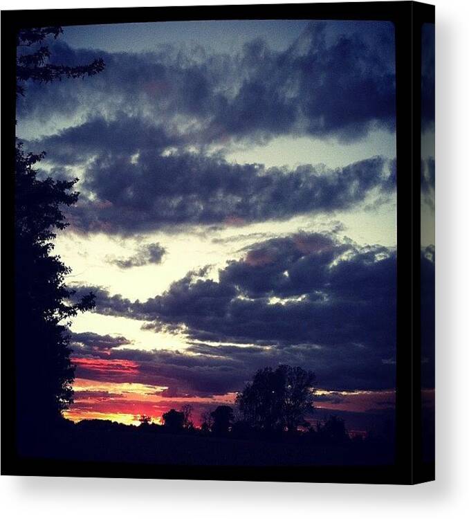 Sunset Canvas Print featuring the photograph #sunset September 8, 2012 by Yana Galanin