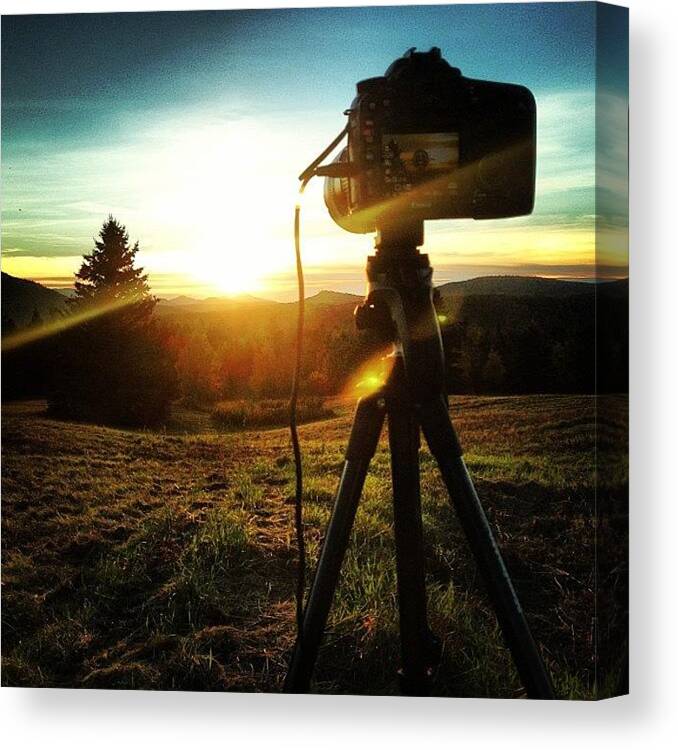 Lakeplacid Canvas Print featuring the photograph #sunset Time Lapse Of Some #mountains by Doug Michaels