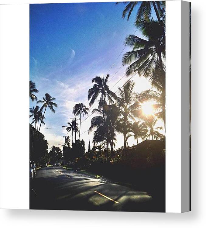 Blue Canvas Print featuring the photograph #sunsetsniper • #hawaii • #paradise by Brandon Yamaguchi
