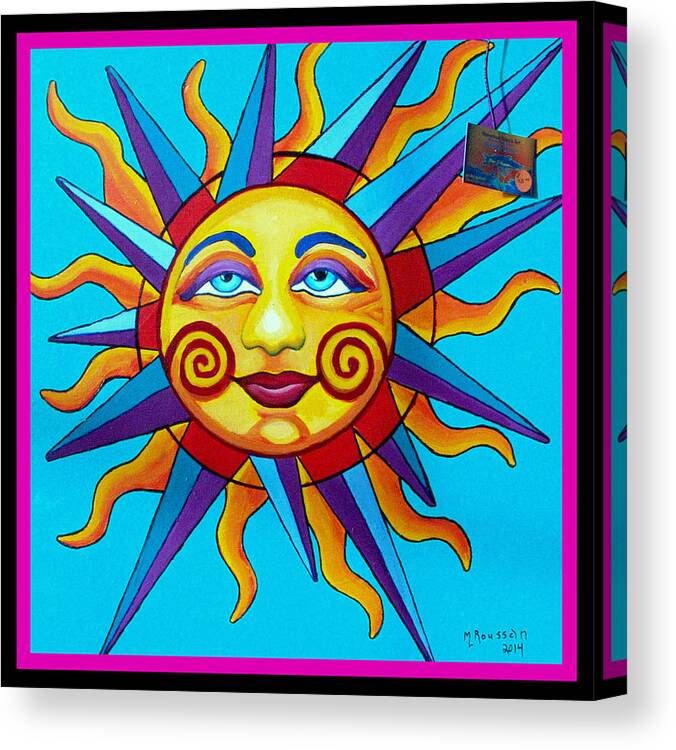 Sun Canvas Print featuring the painting SunTimes by MarvL Roussan