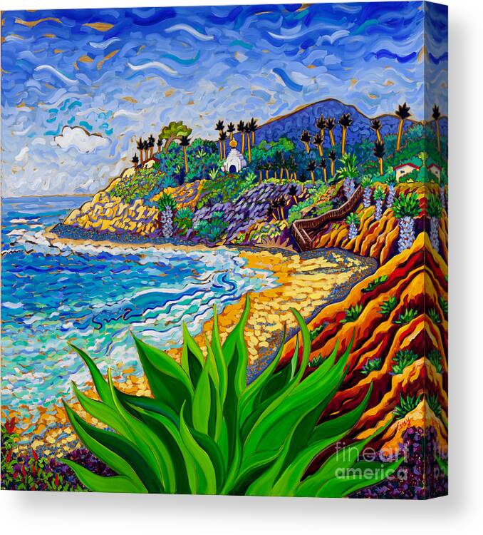 Encinitas Canvas Print featuring the painting Swami's Agave by Cathy Carey