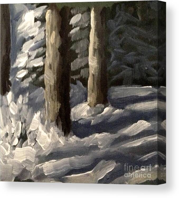Winter Light Canvas Print featuring the painting Swedish Winter Light by Ric Nagualero