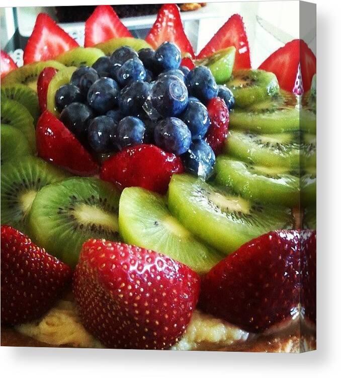 Kiwi Canvas Print featuring the photograph #sweet #delicious #fruit #pie #ins_pic by Thays S