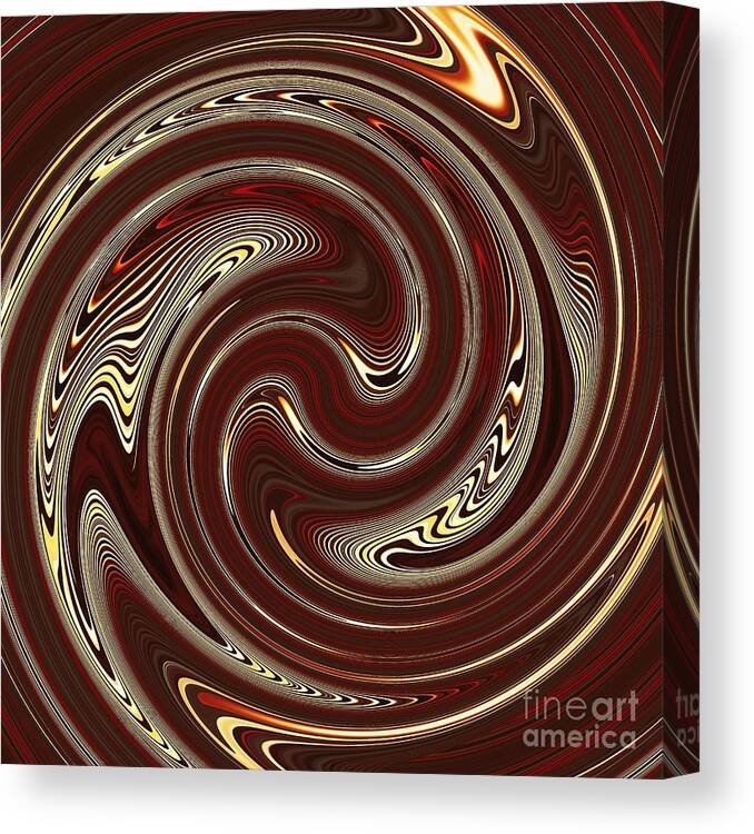 Swirl Canvas Print featuring the digital art Swirl Design on Brown 3 by Sarah Loft
