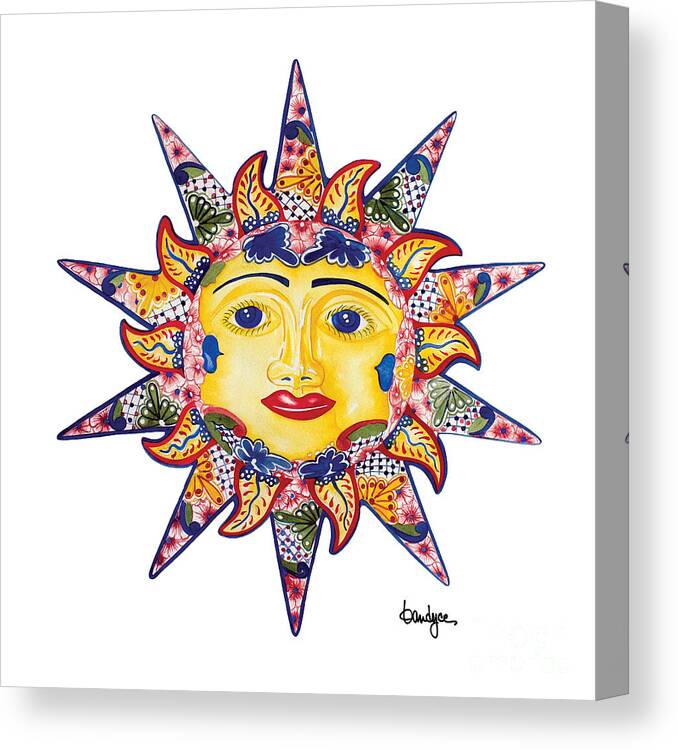 Talavera Canvas Print featuring the painting Talavera Sun by Kandyce Waltensperger