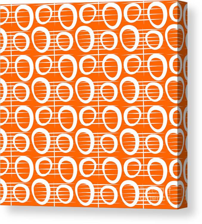 Abstract Canvas Print featuring the painting Tangerine Loop by Linda Woods
