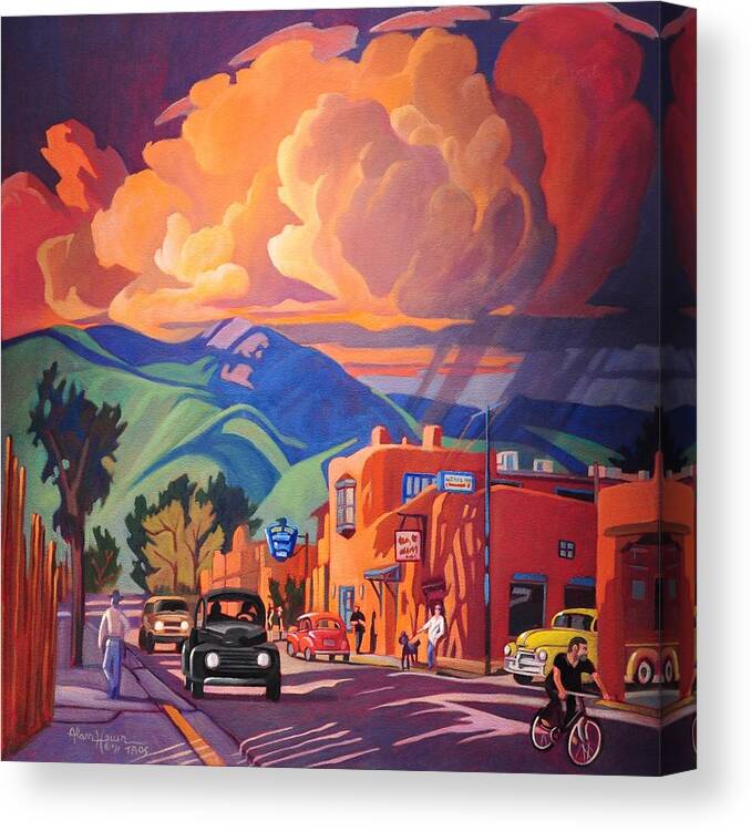 Taos Canvas Print featuring the painting Taos Inn Monsoon by Art West