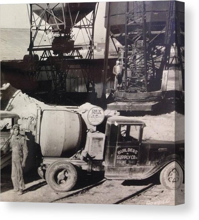 Concrete Canvas Print featuring the photograph #tbf One Of Builders Supply's First by Levi Golden