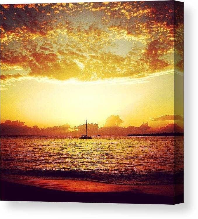 Beautiful Canvas Print featuring the photograph Caribbean sunrise by Henry Hacking