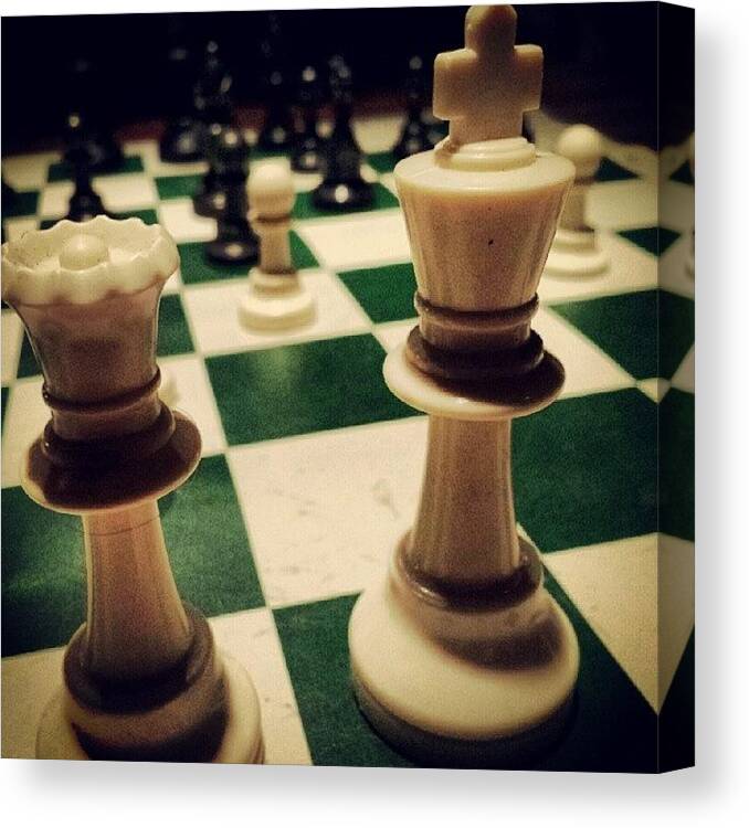 Chess Canvas Print featuring the photograph King's Queen by Grace Stauffacher