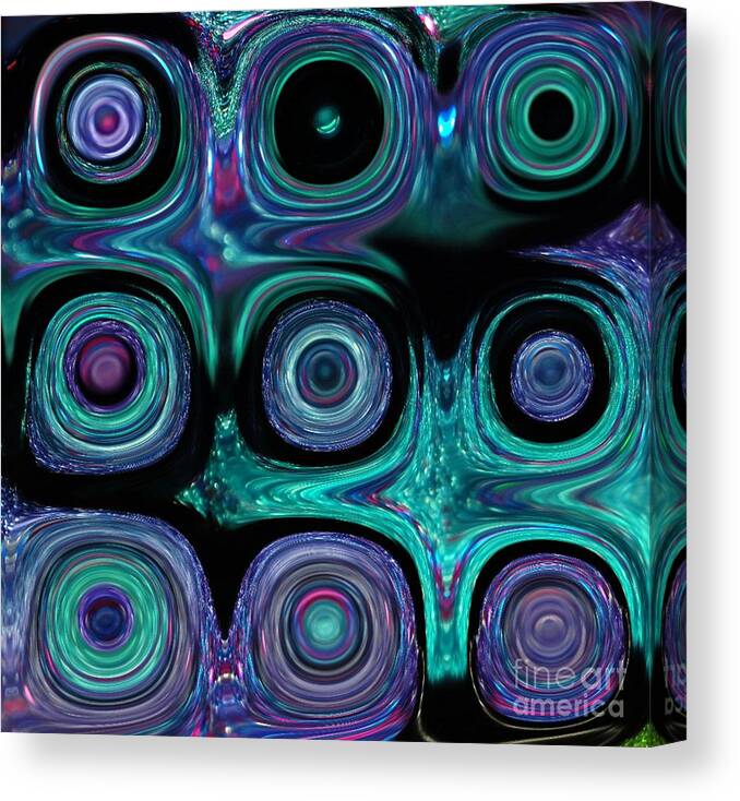 Digital Canvas Print featuring the digital art Teal and Purple Abstract B by Patty Vicknair