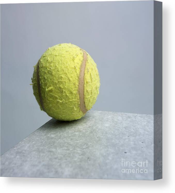 Studio Shot Canvas Print featuring the photograph Tennis ball by Bernard Jaubert