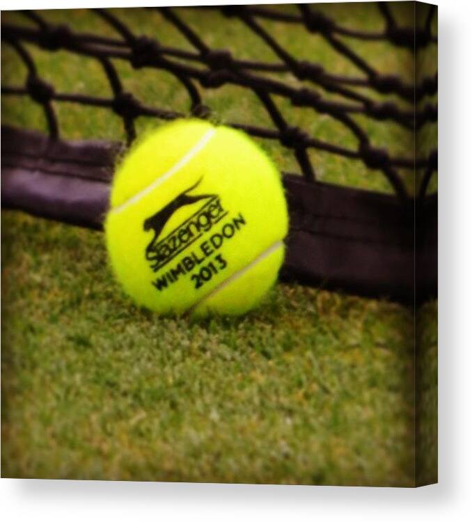 Play Canvas Print featuring the photograph #tennis #ball #new #slazenger #net by Mateusz Plaza