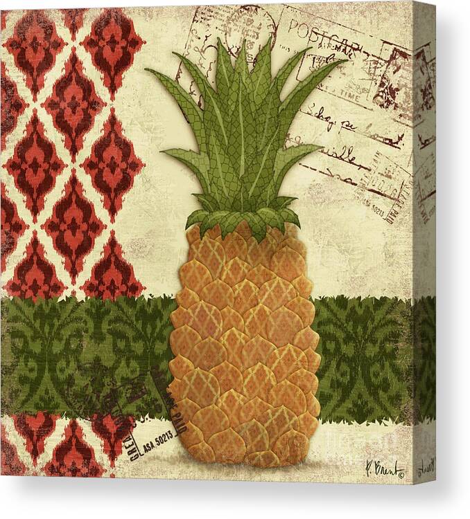 Thai Canvas Print featuring the painting Thai Pineapple I by Paul Brent