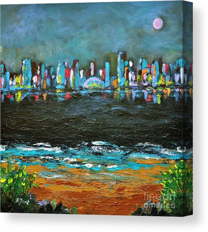 Cities Canvas Print featuring the painting That Other Place by Reb Frost