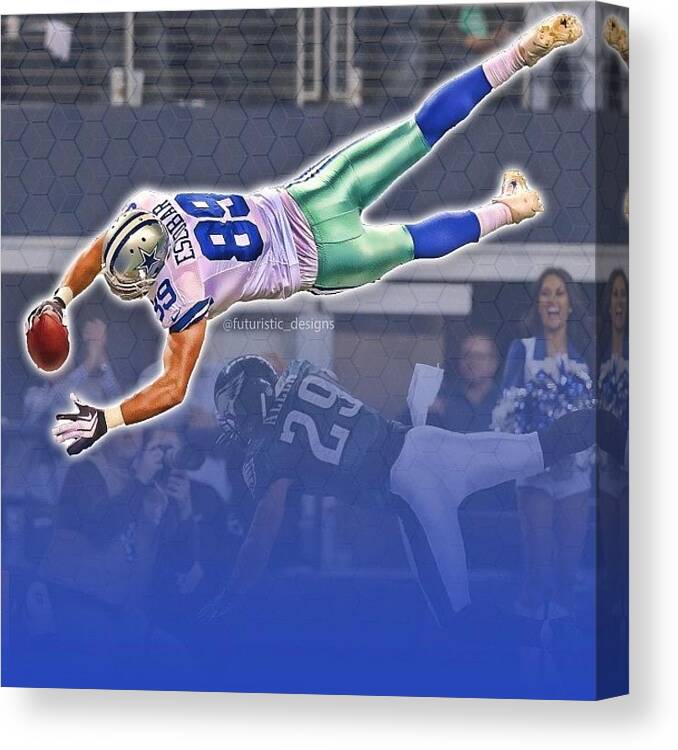 Touchdown Canvas Print featuring the photograph That Was A Crazy #touchdown Last Night by Futuristic Designs
