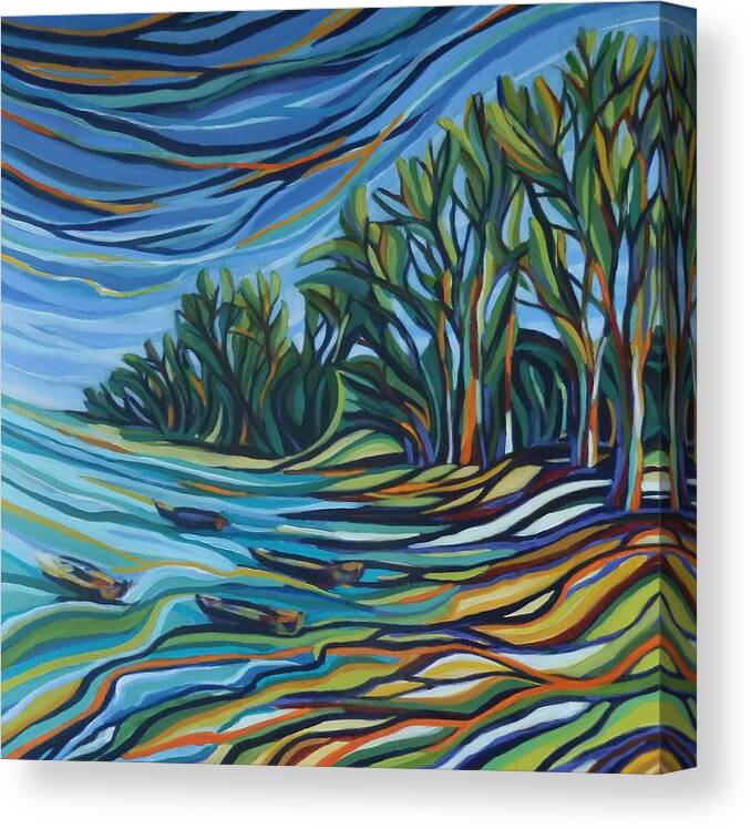Bay Canvas Print featuring the painting The Bay in Colors by Zofia Kijak